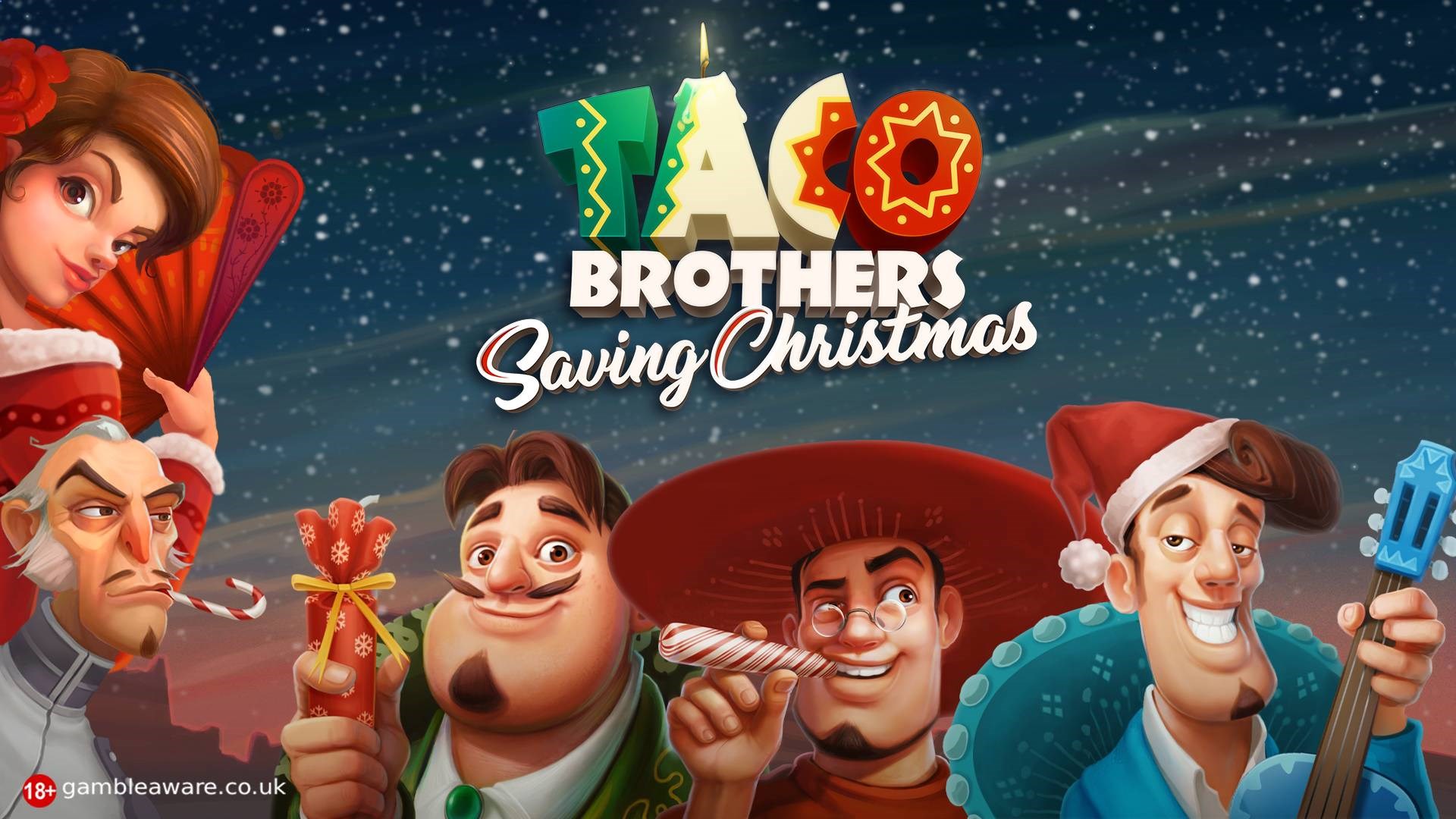 Taco Brothers Saving Christmas online slots game logo