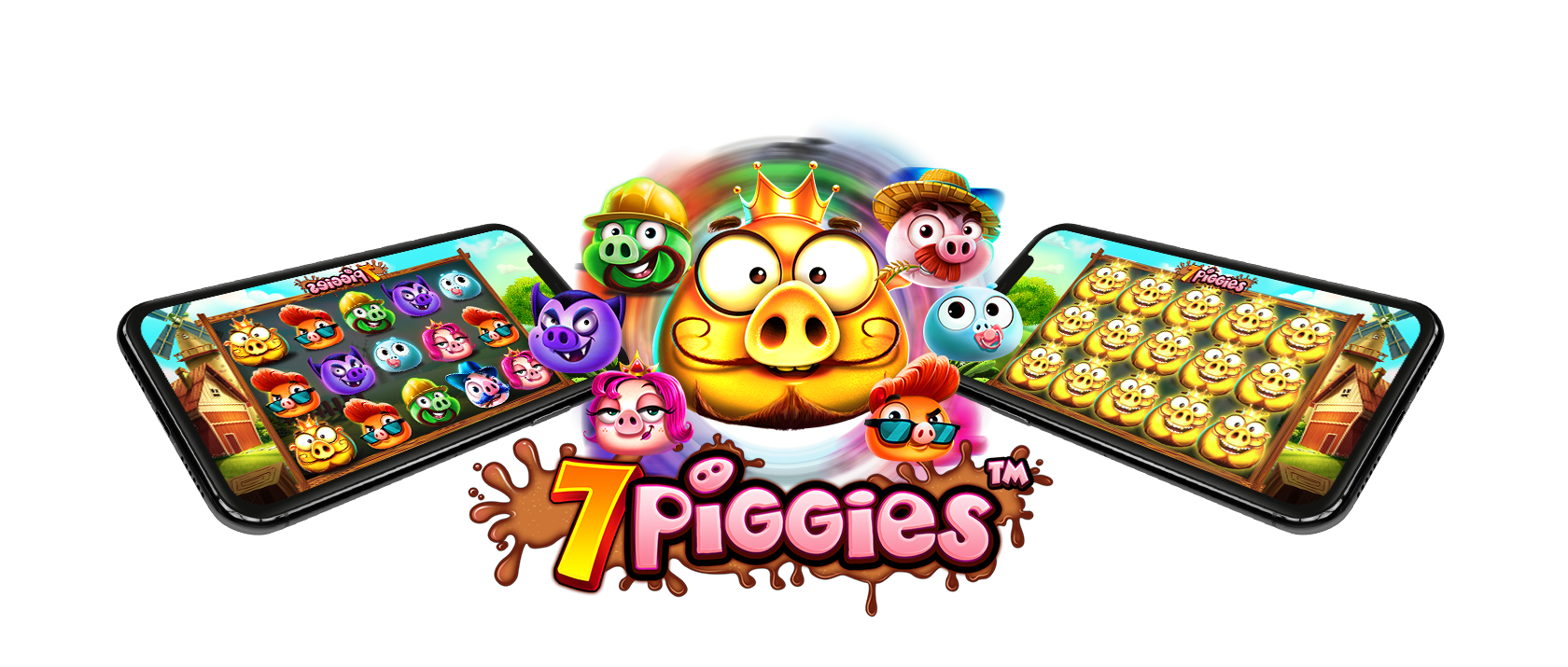 7 piggies slots game logo