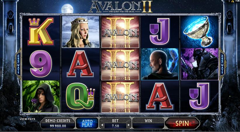 Avalon II - Quest for the Grail slots gameplay