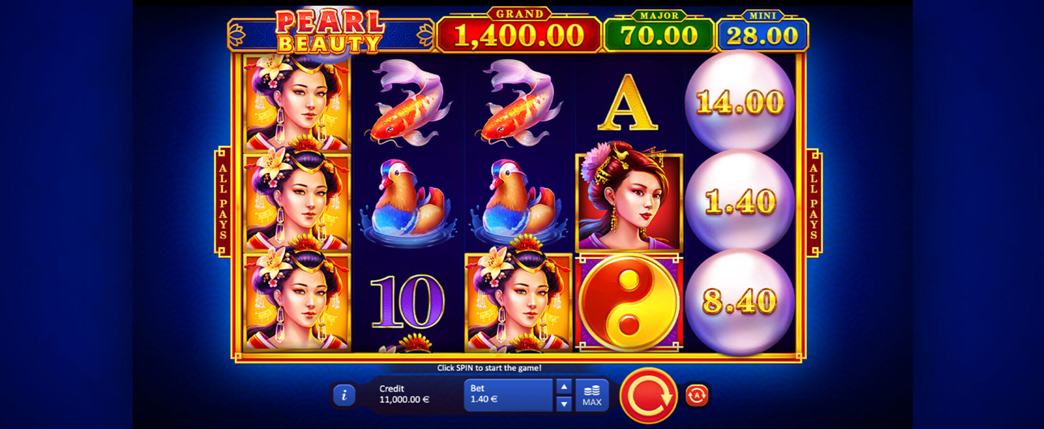 Pearl Beauty Hold and Win Free Slots