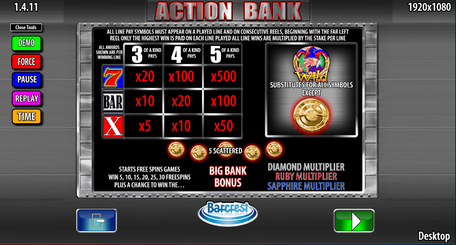 action bank Slot Bonus Features