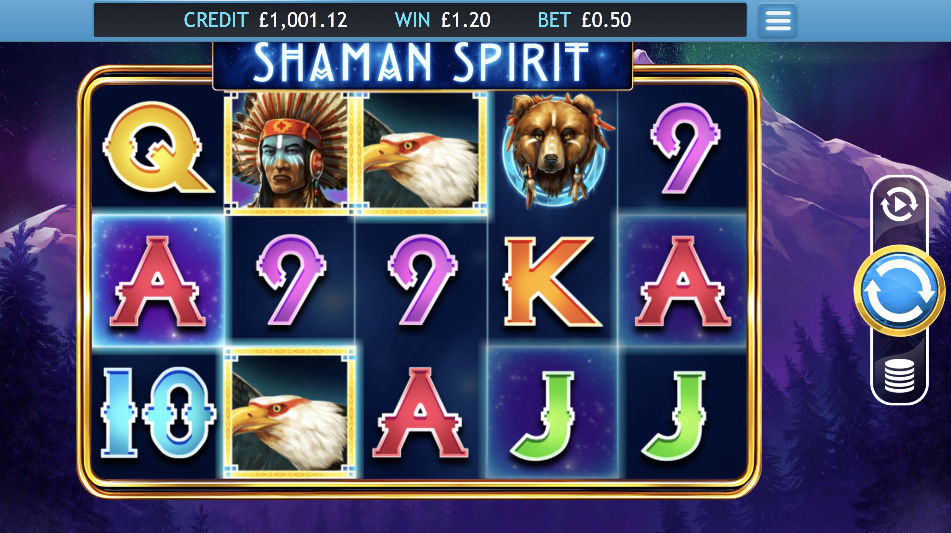 Shaman Spirit online slots game gameplay