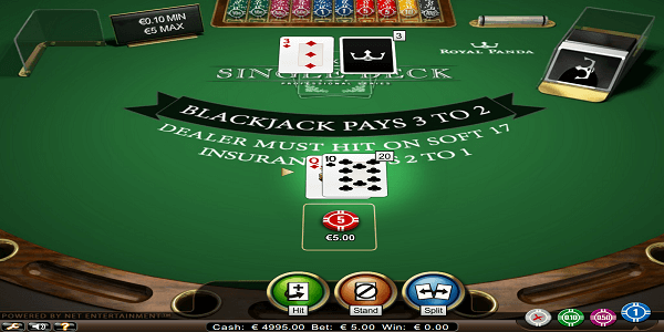 Single Deck Blackjack Game Play
