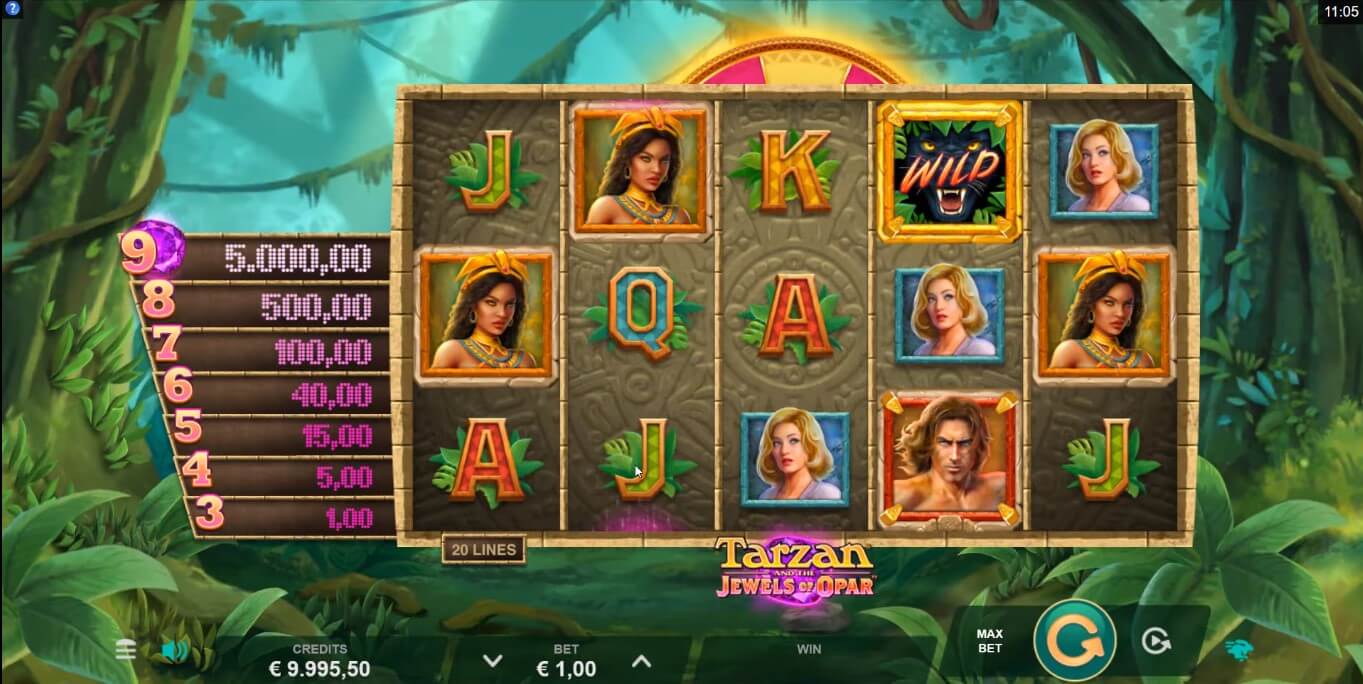 Tarzan and the Jewels of Opar Slot Game Play