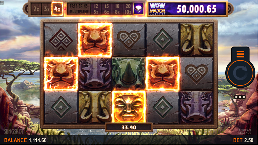 African Legends WOWMAJOR Jackpot Slot Gameplay