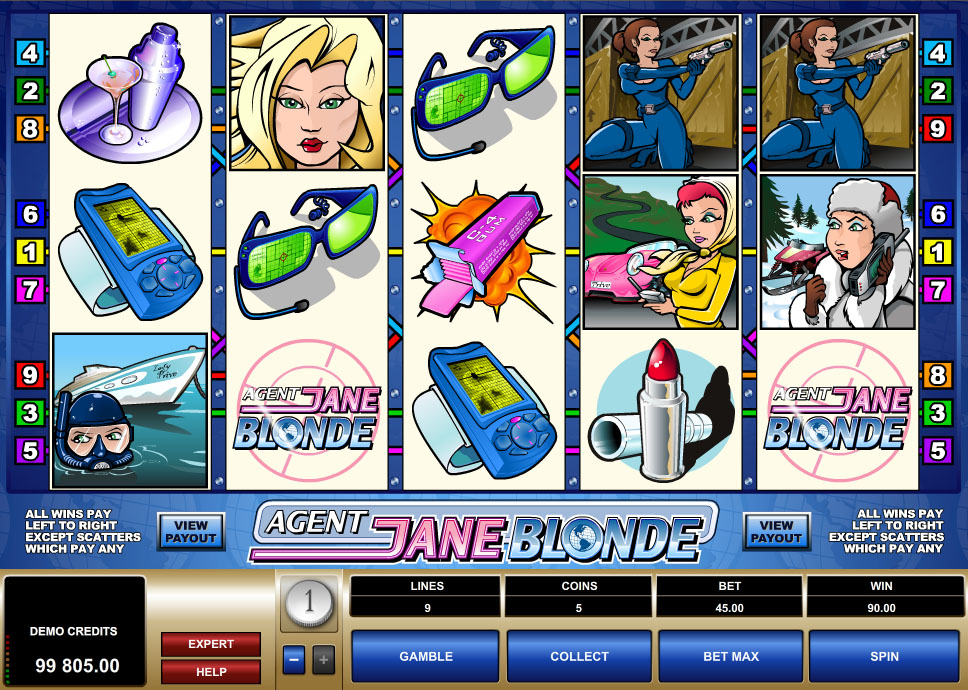 Agent Jane Blonde slots gameplay