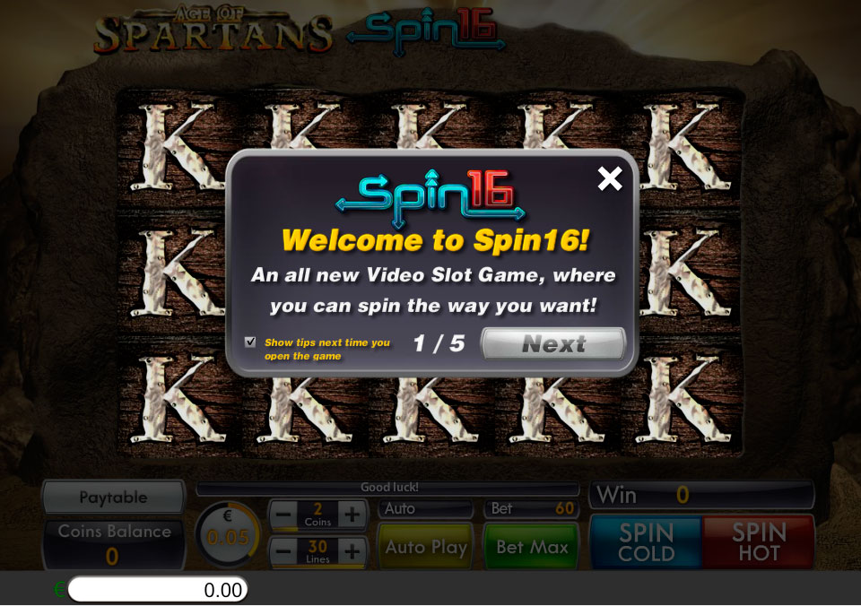Age of Spartans Spin16 welcome