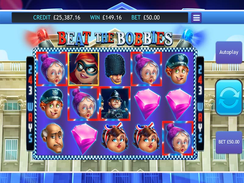 Beat the Bobbies Slots Game gameplay