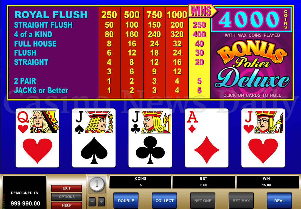 Bonus Poker Deluxe Slot Game