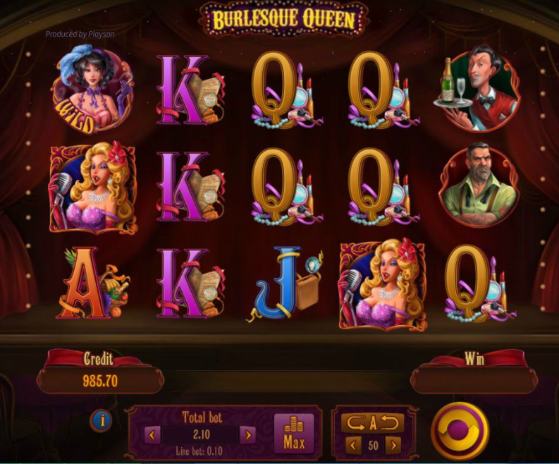 Burlesque Queen online slots game gameplay