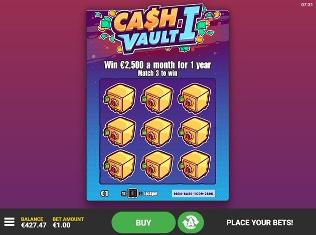 Cash Vault I Scratch Gameplay