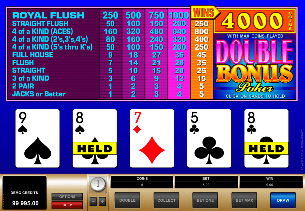 Double Bonus Poker Casino Game