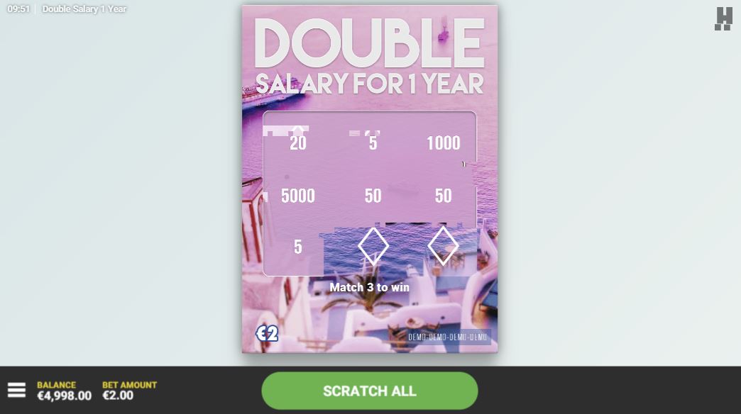 Double Salary for 1 Year Scratch Gameplay