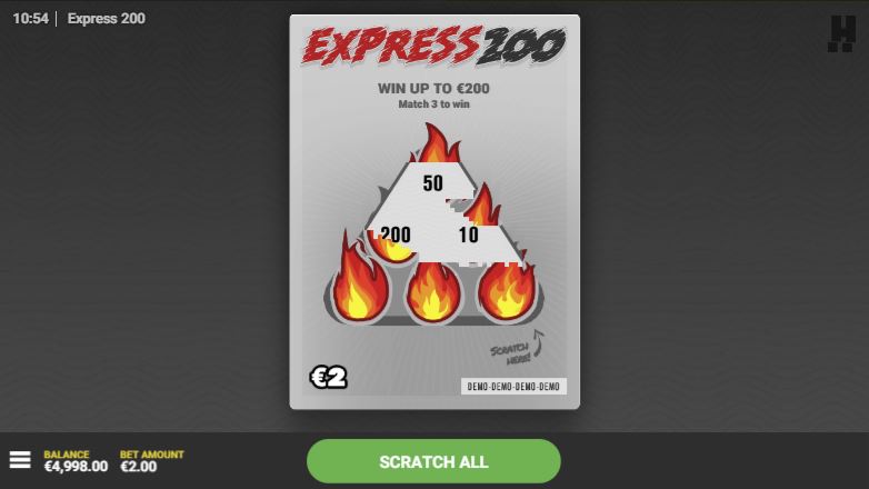 Express 200 Scratch Gameplay