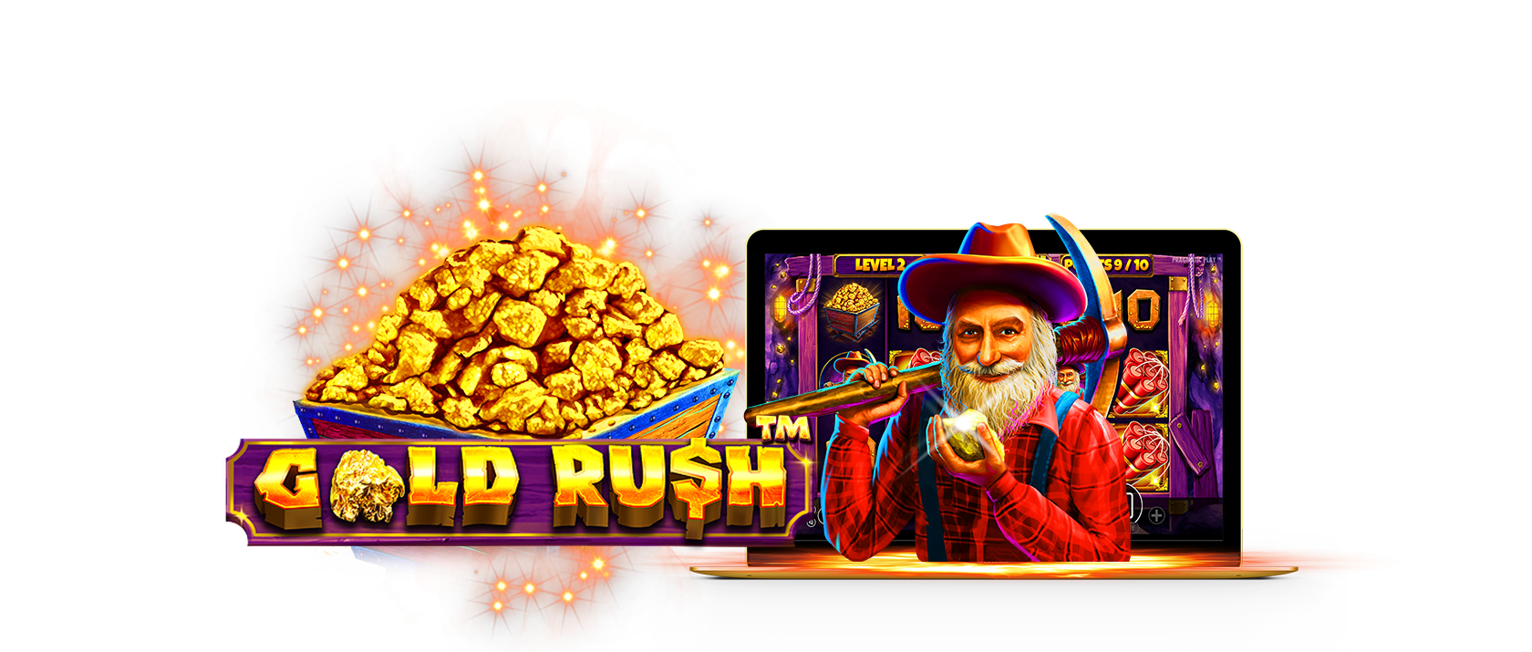 gold rush! slots game logo