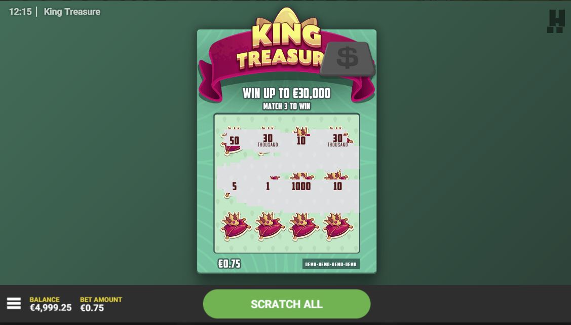 King Treasure Scratch Gameplay