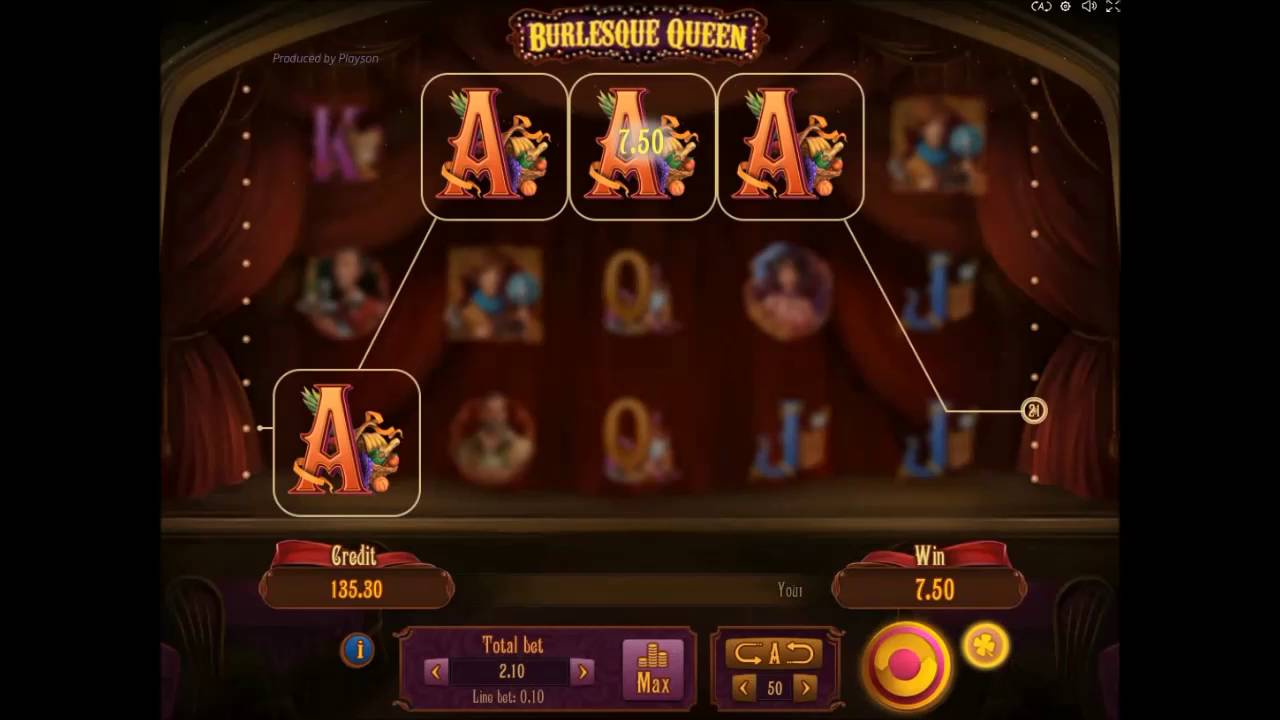 Burlesque Queen online slots game win lines