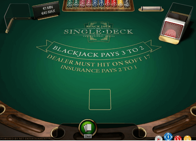 Single Deck Blackjack Casino Game