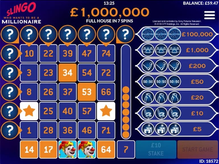 Slingo Who Wants to Be a Millionare Slot Gameplay