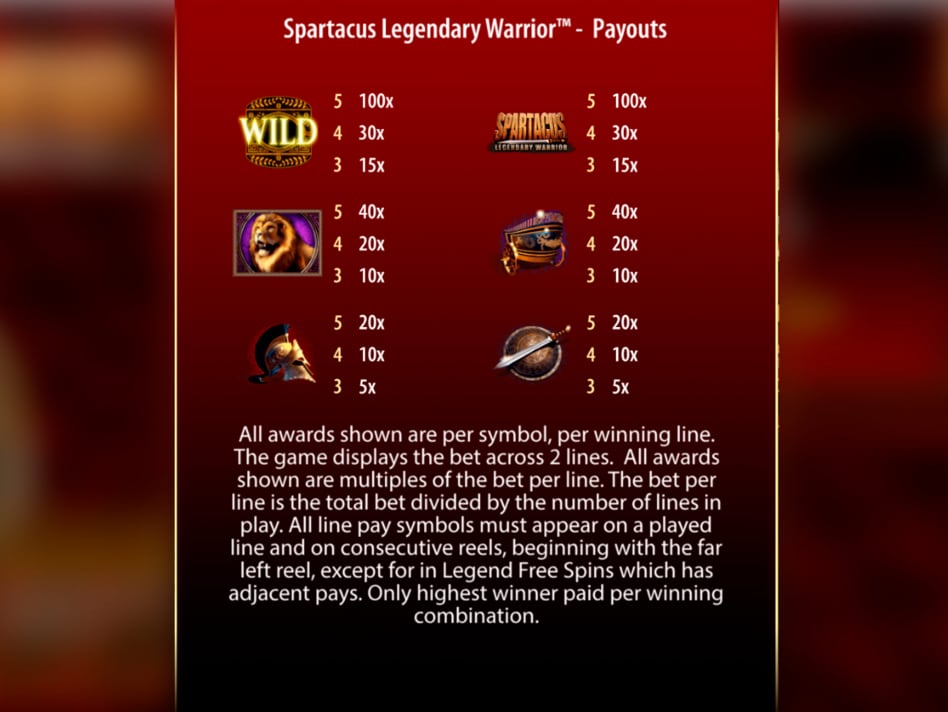 Spartacus Legendary Warrior Slot Online