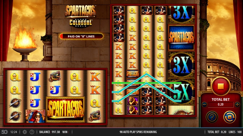 Spartacus Super Colossal Reels Slot Gameplay