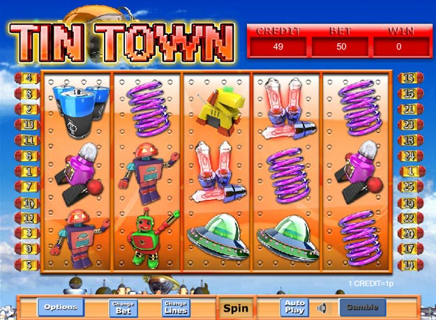 Tin Town slots gameplay
